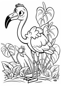 Zeichentrickfilm mit rosa Flamingo