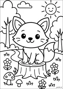 Ausmalbilder von fuchs für Kinder