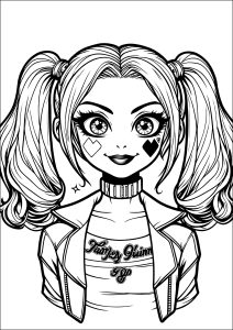 Harley Quinn von vorne im Manga Stil