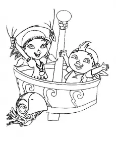Ausmalbilder von Jake und die Piraten (Disney) zum Ausdrucken für Kinder