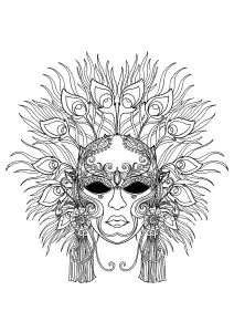 Eine Maske Des Karnevals In Venedig Zum Ausmalen