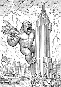 Ausmalbilder für kinder von king kong
