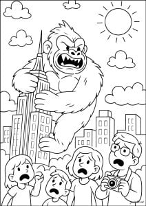 Kostenlose ausmalbilder von king kong für kinder