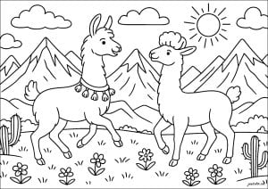 Ausmalbilder von lamas zum ausdrucken