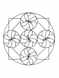 Mandala Mit Fünf Blumen