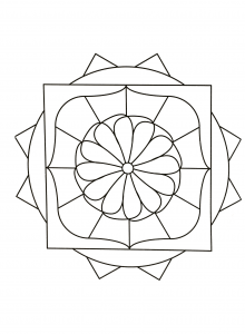Schönes Mandala Mit Einer Blume In Der Mitte