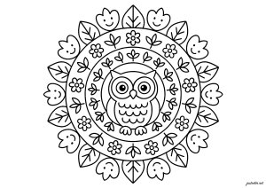 Magisches Eulen Mandala