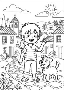 Ausmalbilder von marcelino brot und wein für Kinder