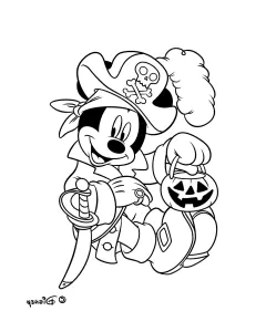 Mickey Als Pirat Zu Halloween.
