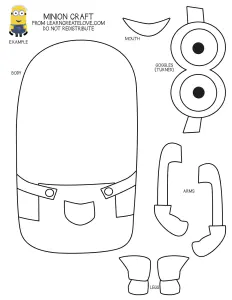 Minion Zum Ausschneiden, Färben, Zusammenbauen Und Kleben.