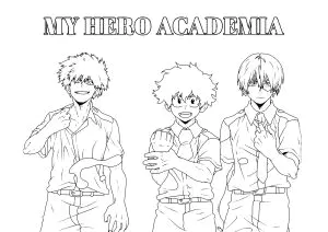 Ausmalbilder für Kinder kostenlos von my hero academy