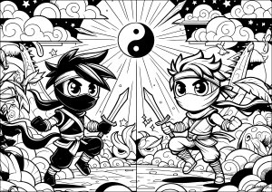 Episches Duell der Ninja Krieger