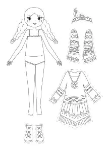 Indische Papiertpuppen Mit Traditioneller Kleidung