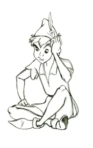 Kostenlose Peter Pan Zeichnung Zum Herunterladen Und Ausmalen