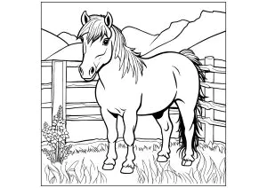 Ein Einfaches Pferd In Einem Gehege.