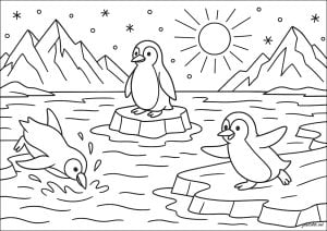 Ausmalbilder für kinder von pinguine