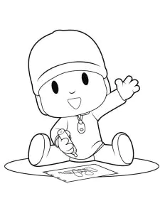 Pocoyo macht eine kleine Zeichnung
