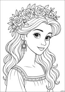 Prinzessin Mit Rosen Im Haar