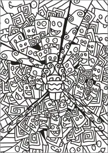 Doodle Zeichnung Mit Vielen Roboterköpfen.