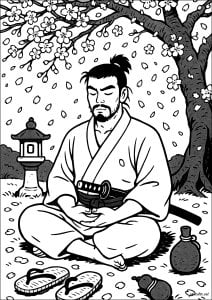 Ausmalbilder Für Kinder Kostenlos Von Samurai