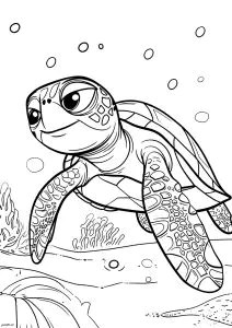 Kleine Schildkröte Unter Dem Ozean
