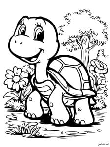 Eine fröhliche Schildkröte