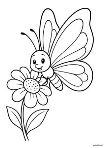 Fröhlicher Schmetterling Auf Einer Blume