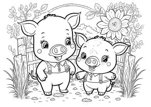 Zwei Niedliche Schweine