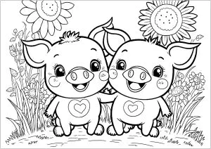 Zwei Lustige Schweine