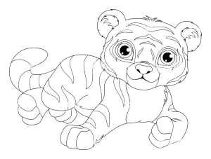 Einfaches Tiger Ausmalbild
