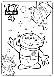 Aliens: Toy Story 4 Ausmalbilder Zum Ausdrucken Für Kinder.