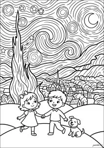 Sternennacht mit Kindern und Hund