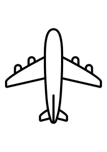 Sehr Einfache Zeichnung Eines Flugzeugs Mit 4 Motoren.