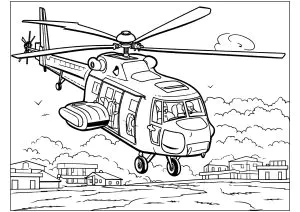 Militärhubschrauber Beim Landen.