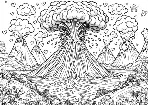 Mehrfache vulkanische Eruption