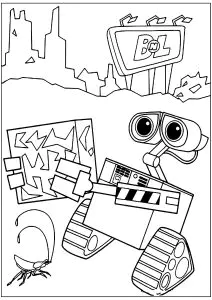 Wall e analysiert eine karte.