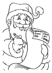 Weihnachtsmann Liest Einen Brief Von Einem Kind.
