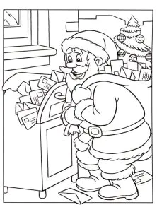 Weihnachtsmann Sammelt Briefe Von Kindern Ein