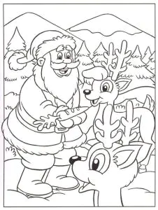 Santa Claus Und Kleine Rentiere