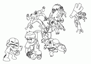 免费下载的Ben 10涂色画