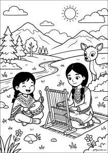 可下载的印第安人涂色页