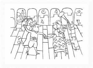 国王与王后儿童涂色画