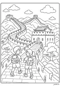 可打印的地标涂色页