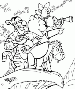 免费下载并涂色的维尼熊绘画