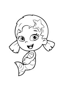 适合小朋友的 泡泡孔雀鱼 着色页免费下载