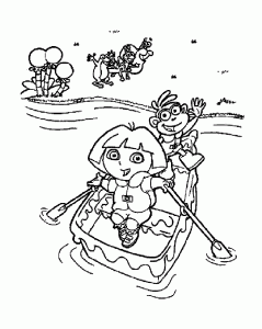 朵拉探险记儿童填色画