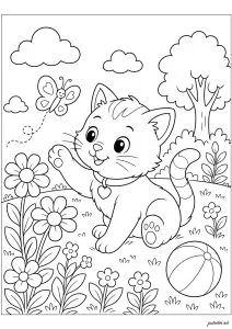 可打印的猫涂色页