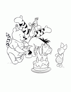 生日涂色画 儿童填色