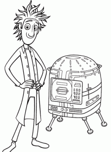 巨型肉丸风暴儿童填色画