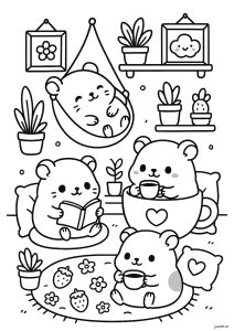 豚鼠在客厅里休息